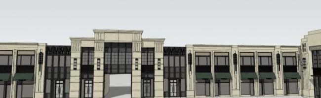 Sketchup住宅模型|超高层住宅及底层商业，西方古典风格