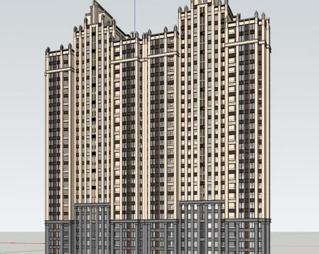 Sketchup住宅模型|高层住宅，古典风格