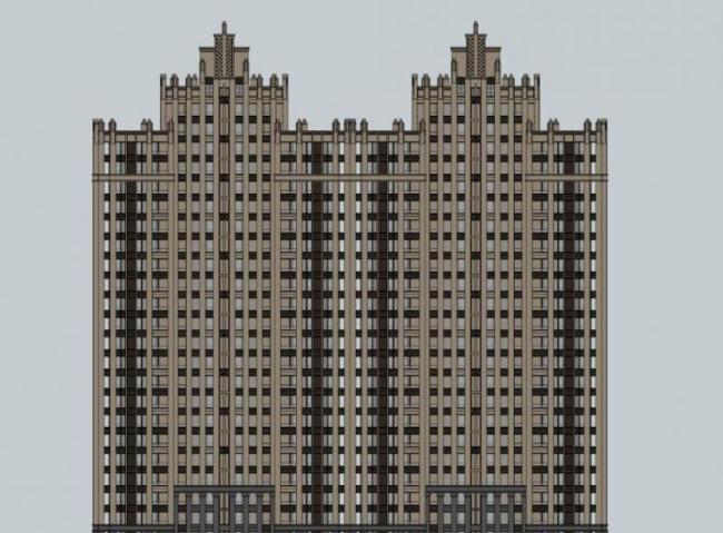 Sketchup住宅模型|高层住宅，古典风格