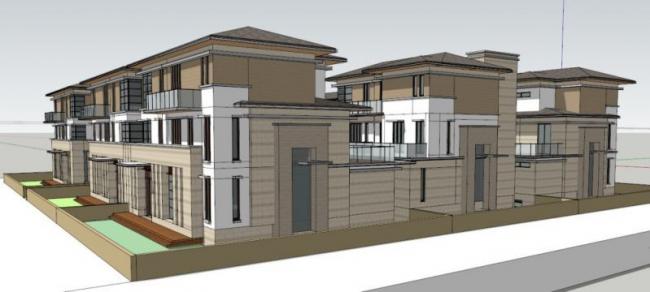 Sketchup住宅模型|多层住宅，小区，中式风格