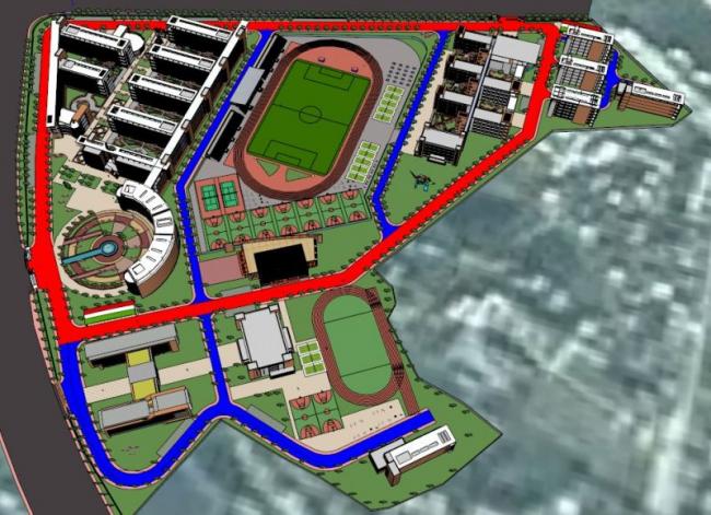Sketchup学校模型|多层小学学校整体规划，校园教育建筑，现代风格