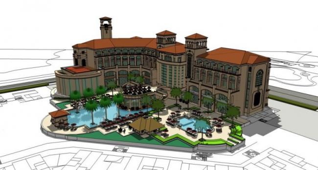 Sketchup酒店模型|多层酒店，西班牙风格，古典风格