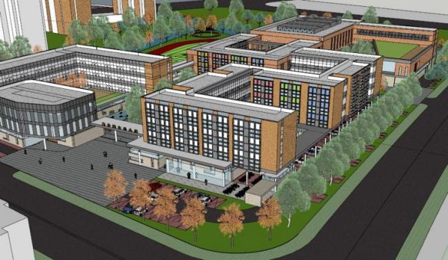 Sketchup学校模型|多层小学学校，校园教育建筑，现代风格