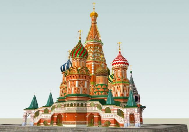 Sketchup文化模型|多层教堂，文化建筑，古典风格