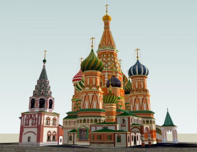 Sketchup文化模型|多层教堂，文化建筑，古典风格