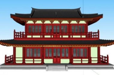 Sketchup古建筑模型|多层阁楼，古建，中式风格-BIM建筑网