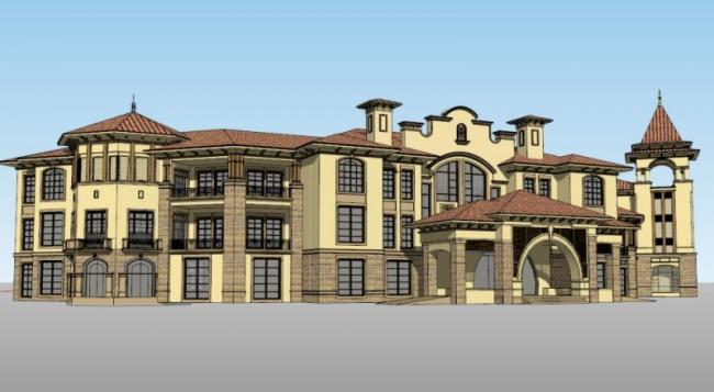 Sketchup商业模型|多层会所，古典风格，欧式