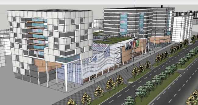 Sketchup商业模型|多层商业广场，现代风格