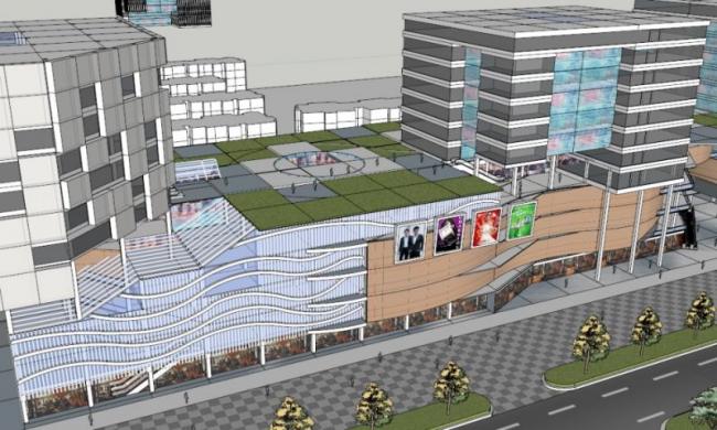 Sketchup商业模型|多层商业广场，现代风格