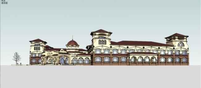 Sketchup商业模型|接待中心，古典风格