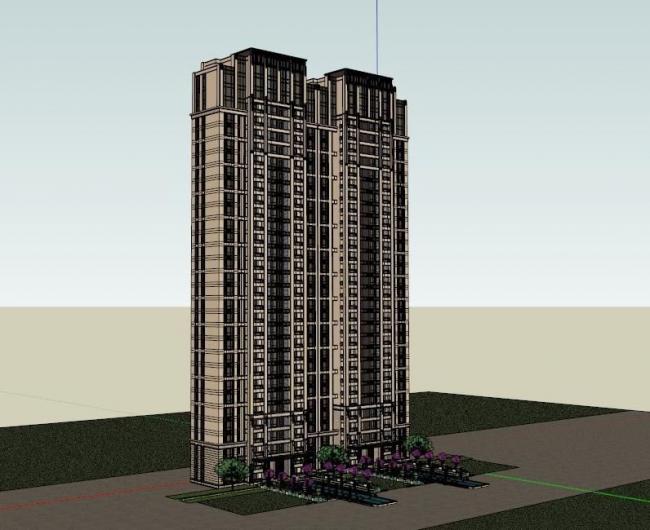 Sketchup住宅模型|高层住宅，古典风格