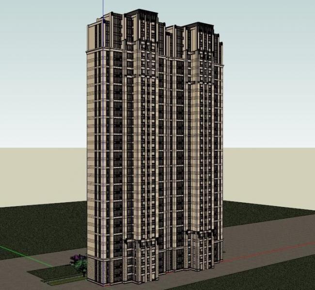 Sketchup住宅模型|高层住宅，古典风格