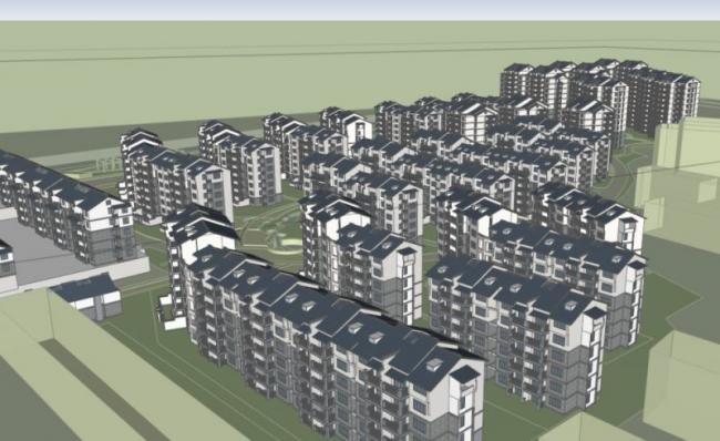 Sketchup住宅模型|小高层住宅小区，现代中式风格，居住建筑，坡屋顶