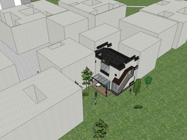 Sketchup住宅模型|多层住宅，民居改造，居住建筑，现代中式风格