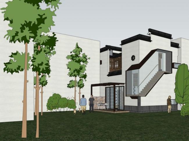 Sketchup住宅模型|多层住宅，民居改造，居住建筑，现代中式风格