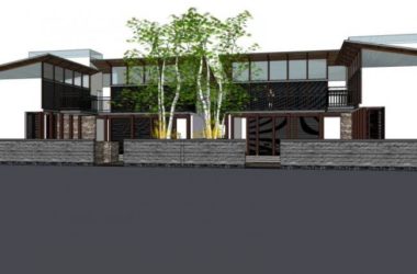 Sketchup住宅模型|四合院，现代中式风格-BIM建筑网