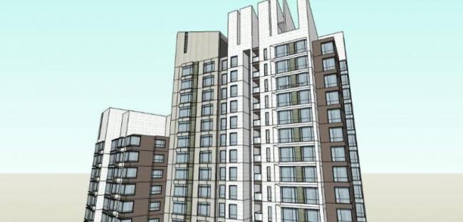 Sketchup住宅模型|高层住宅，现代风格