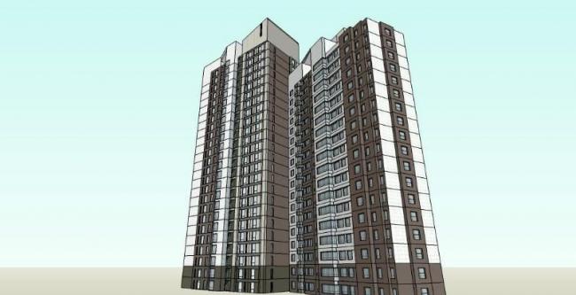 Sketchup住宅模型|高层住宅，现代风格