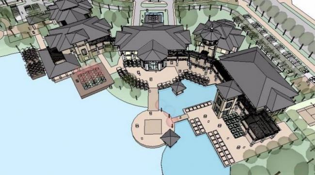 Sketchup商业模型|山地会所，欧式风格古典风格