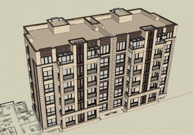 Sketchup住宅模型|多层住宅，西方古典风格
