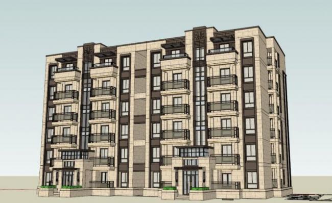 Sketchup住宅模型|多层住宅，西方古典风格