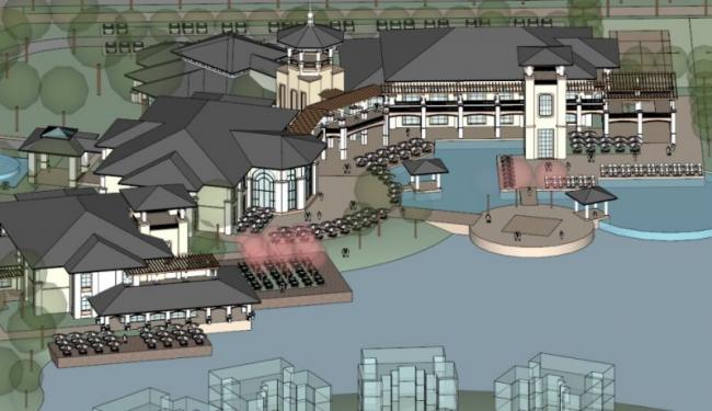 Sketchup商业模型|山地会所，古典风格