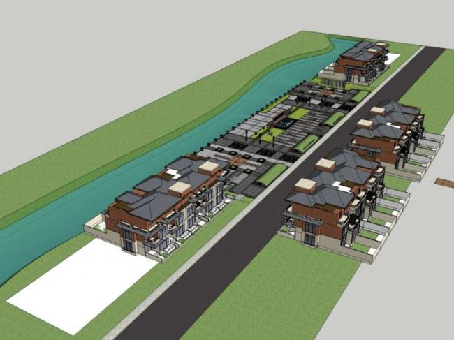 Sketchup景观模型|住宅景观，现代风格