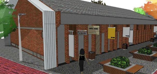 Sketchup商业模型|低层商业街，现代风格