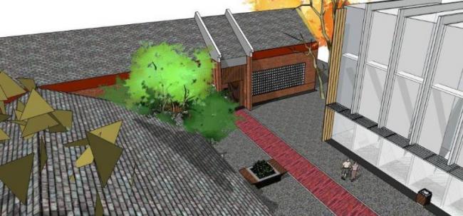 Sketchup商业模型|低层商业街，现代风格