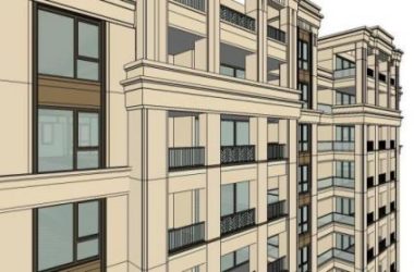 Sketchup住宅模型|高层住宅，居住建筑，古典风格-BIM建筑网