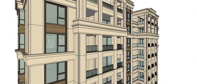 Sketchup住宅模型|高层住宅，居住建筑，古典风格