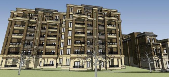 Sketchup住宅模型|多层住宅，古典风格