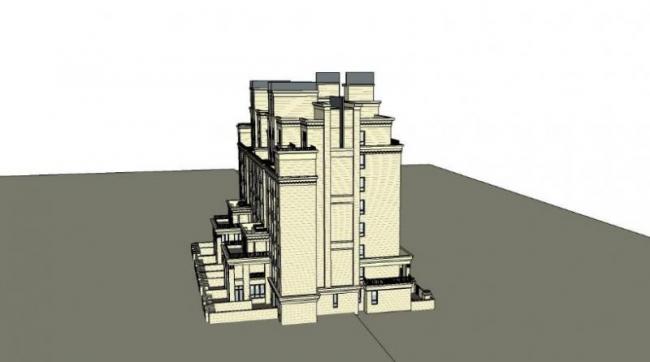 Sketchup住宅模型|多层住宅，古典风格