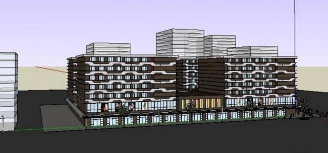 Sketchup商业模型|多层商业街，现代风格