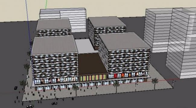 Sketchup商业模型|多层商业街，现代风格