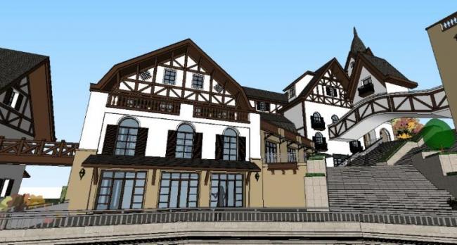 Sketchup商业模型|多层农庄会所，古典风格