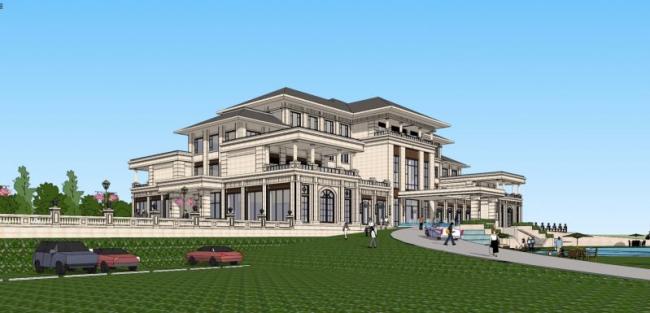 Sketchup商业模型|多层会所，古典风格