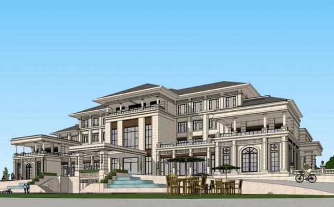 Sketchup商业模型|多层会所，古典风格