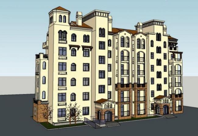 Sketchup住宅模型|多层住宅，古典风格