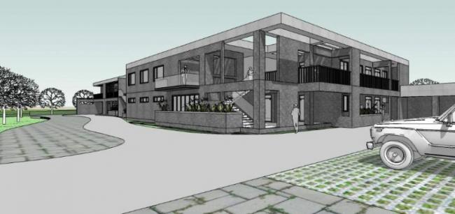 Sketchup文化模型|多层活动中心，文化建筑，现代风格