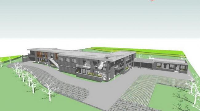 Sketchup文化模型|多层活动中心，文化建筑，现代风格