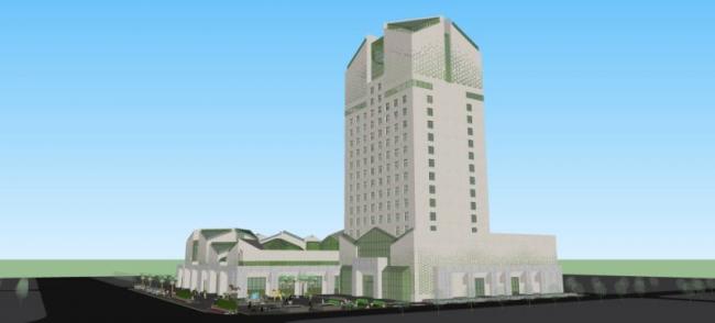 Sketchup综合体模型|多高层商业综合体，现代风格