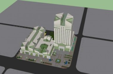 Sketchup综合体模型|多高层商业综合体，现代风格-BIM建筑网