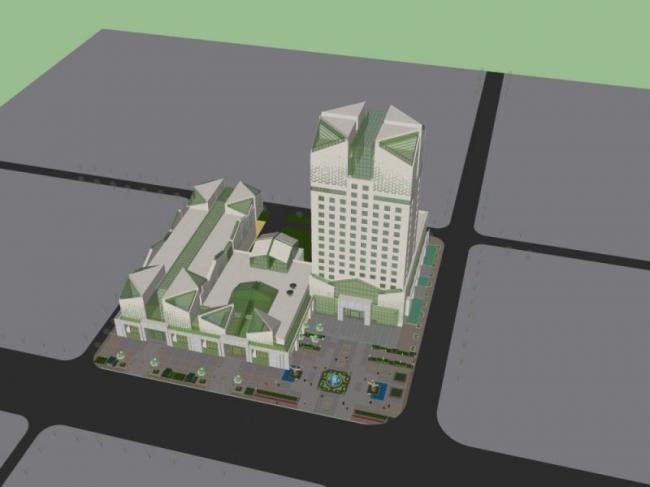 Sketchup综合体模型|多高层商业综合体，现代风格