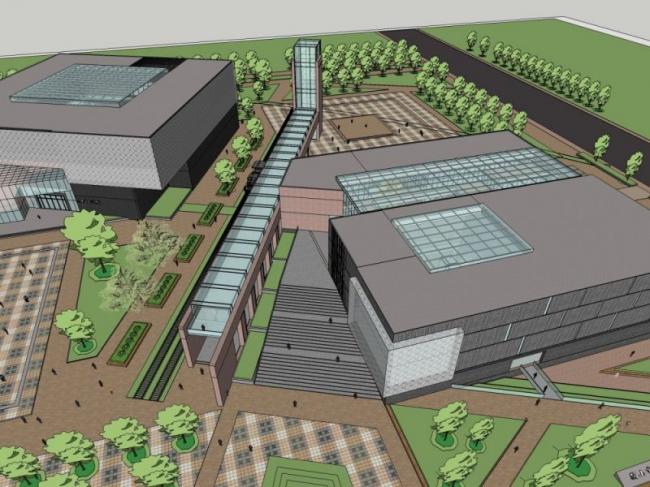 Sketchup文化模型|多层档案馆，文化建筑，现代风格