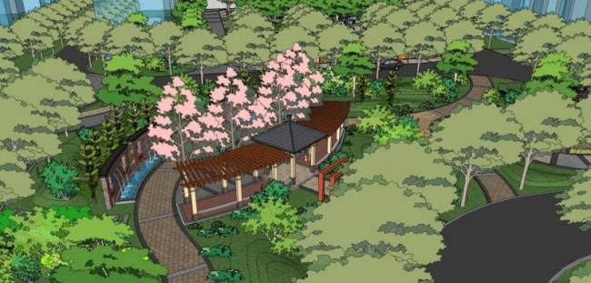 Sketchup景观模型|住宅景观，现代风格