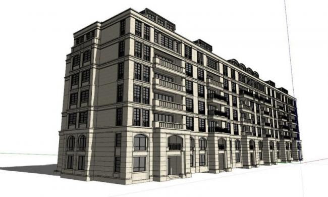 Sketchup住宅模型|多层住宅，古典风格