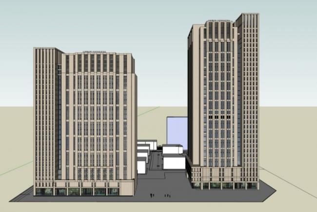 Sketchup办公模型|高层办公楼，现代风格