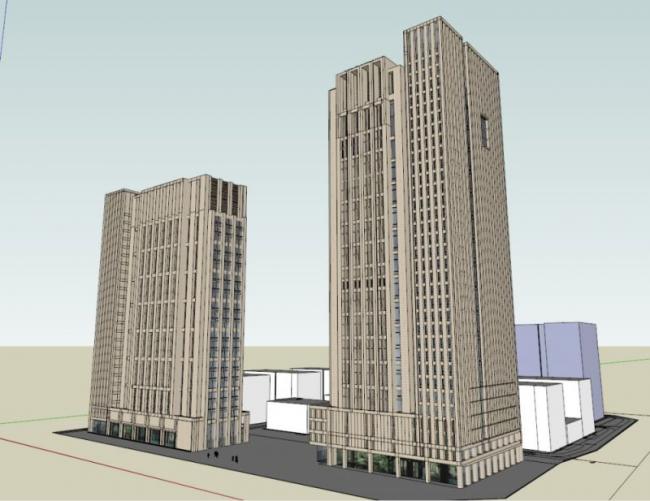 Sketchup办公模型|高层办公楼，现代风格
