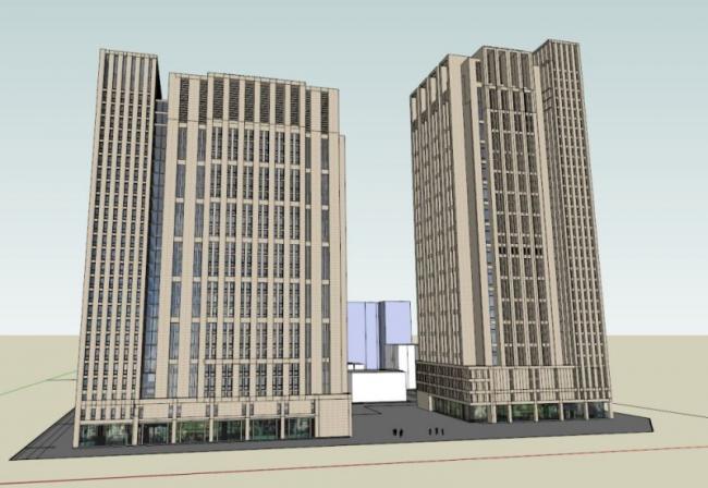 Sketchup办公模型|高层办公楼，现代风格